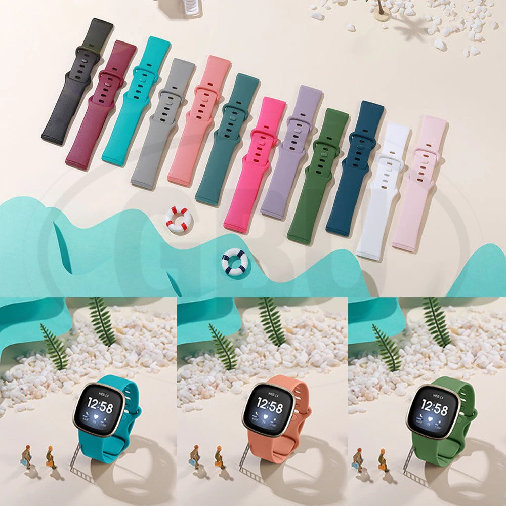 Fitbit Versa 4 / Sense 2 / Versa 3 / Sense Smart Watch Soft Silicone Replacement Band Strap - Small size