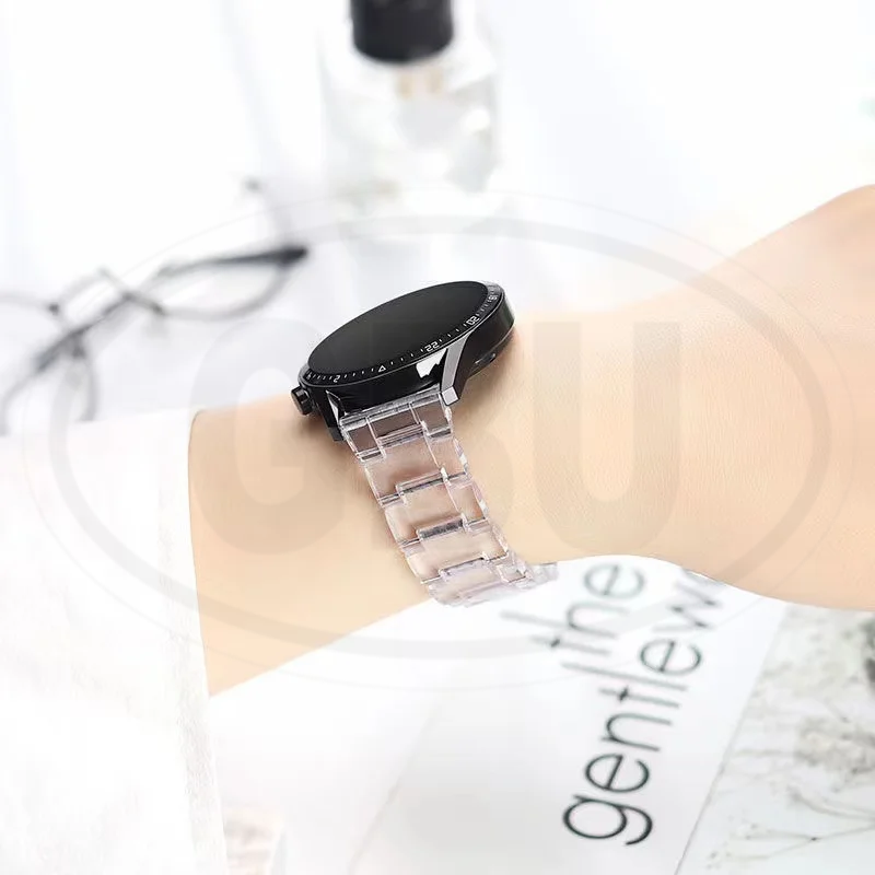 Resin Transparent Loop Watch Strap Band for model Amazfit / Coros / Fossil / Garmin / Huawei / Realme / Samsung / Xiaomi