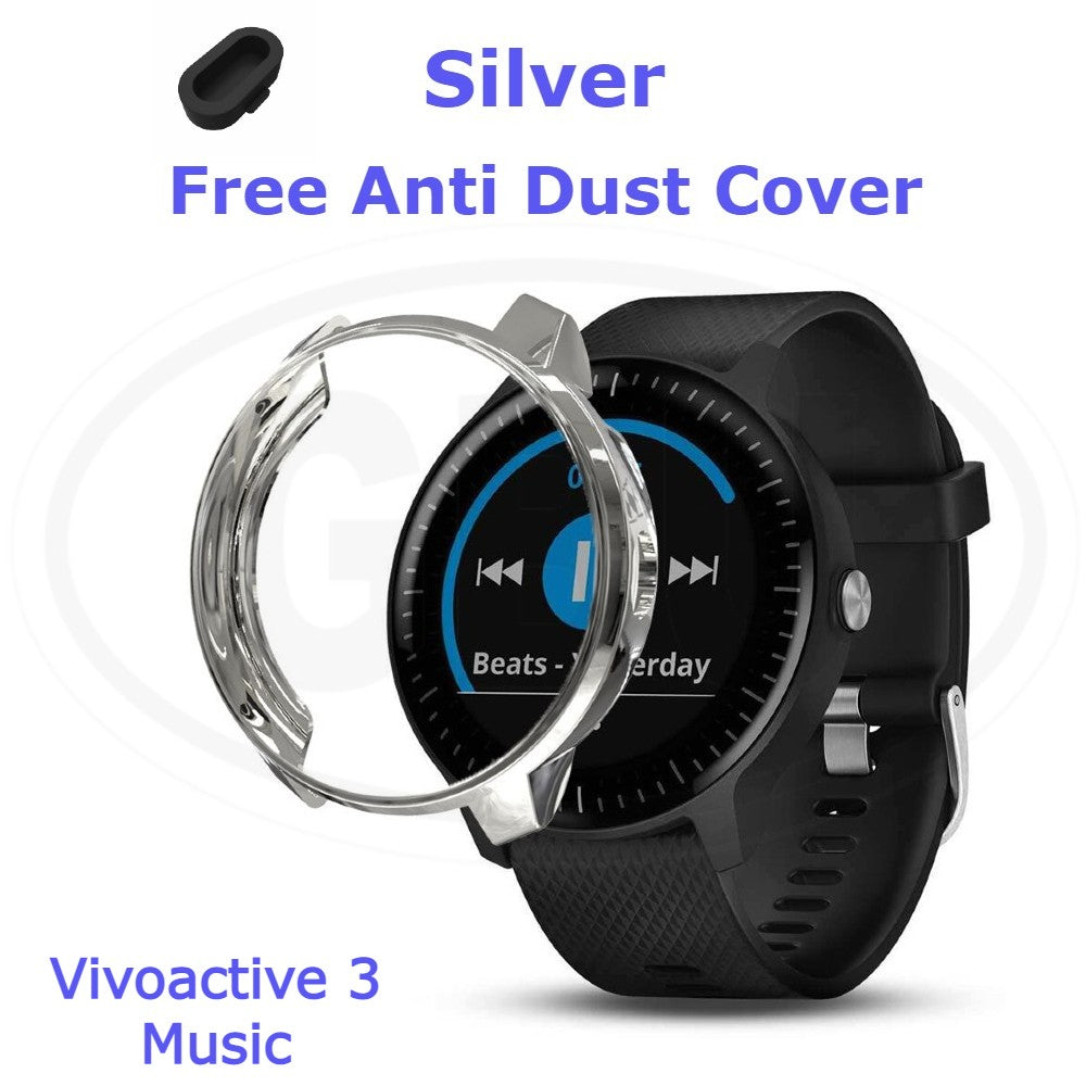 Compatible with Garmin Vivoactive 3 Music Sarung Full TPU Built-in Screen Protector Cover  PERCUMA Anti-Dust Cover (NOT ORIGINAL)