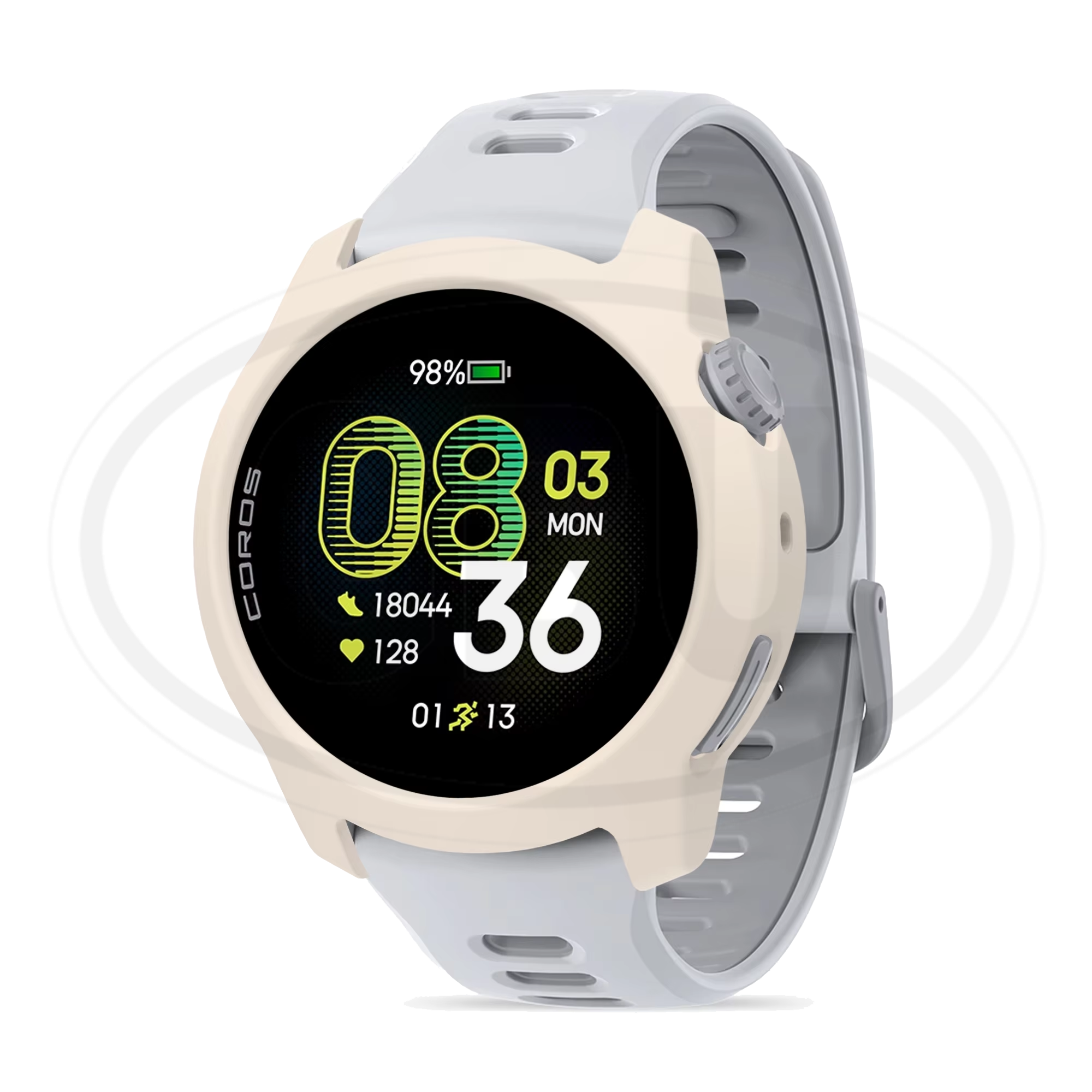 Coros Pace 4 Sarung Full Built-in Tempered Glass Cover / Sarung Half Silikon - No Screen  PERCUMA Anti-Dust Cover