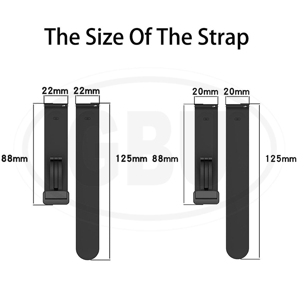 Sport Silicone Strap - Magnetic Buckle Watch Band Strap for Amazfit/ Coros / Fossil / Garmin / Huawei / Realme / Samsung