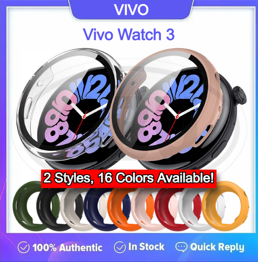 Vivo Watch 3 Sarung Full Built-in Tempered Glass / Sarung Half Silikon - No Screen