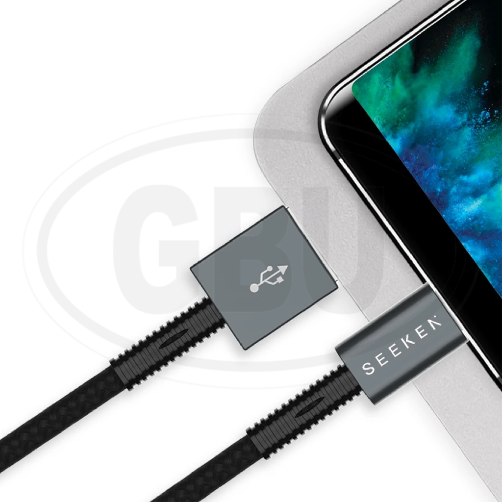 Compatible with SEEKEN USB / Type C 20W Charging Cable 1M Fast Charge Braided Anti Bending Premium Quality White
