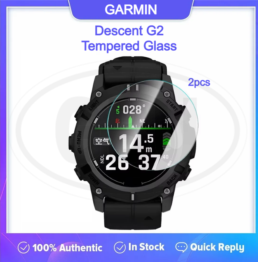 [2pcs] Garmin Descent G2 / Descent G2 Screen Protector HD Tempered Glass