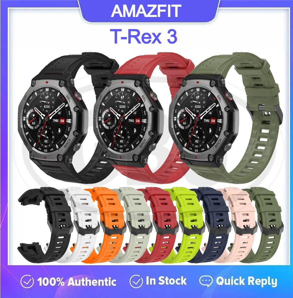 Compatible with Amazfit T Rex 3 / T-Rex 3 Strap Soft Silicone Strap Band (NOT ORIGINAL)
