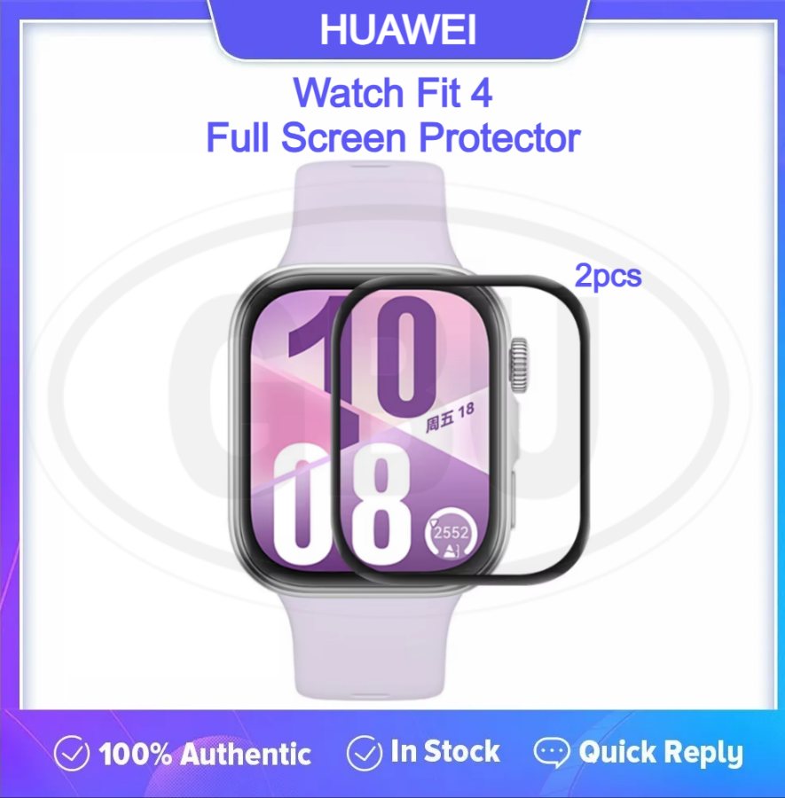 < 2pcs > Huawei Watch Fit 4 / Fit 4 Pro 3D Full Cover Screen Protector / Tempered Glass - Full Screen
