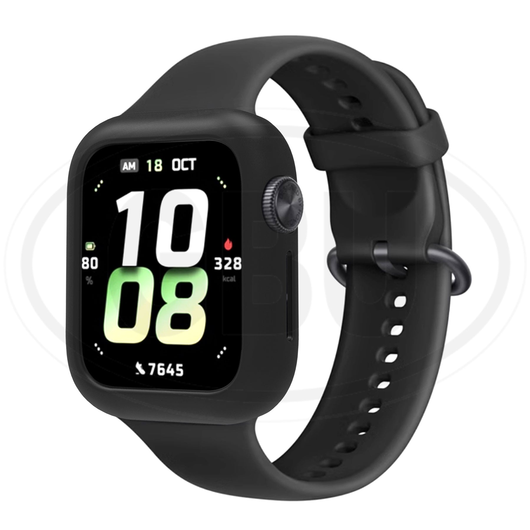 Honor Watch 5 Silicone and Full Cover Case with Tempered Glass Protector Screen - 2-in-1 TPU Cover