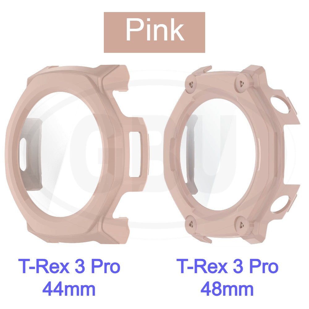 Amazfit T-Rex 3 Pro 44mm / T-Rex 3 Pro 48mm Sarung Full Built-in Tempered Glass / Sarung Half Silikon - No Screen