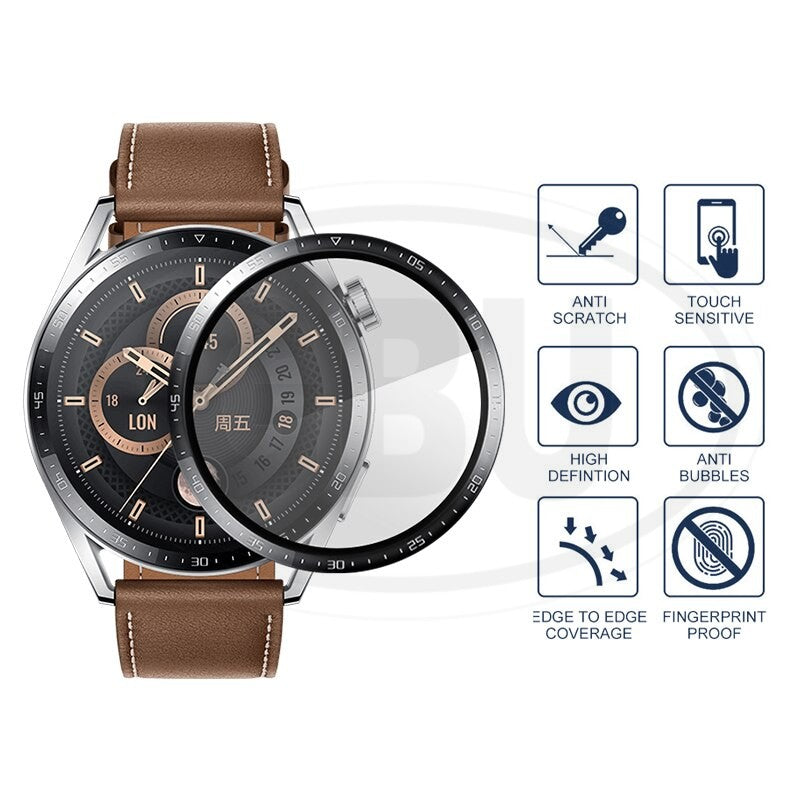 [2pcs] Huawei GT3 46mm / GT3 42mm / GT 3 46mm / GT 3 42mm 3D Full Cover Screen Protector Tempered Glass - Full Screen