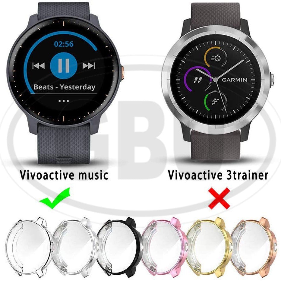 Compatible with Garmin Vivoactive 3 Music Sarung Full TPU Built-in Screen Protector Cover  PERCUMA Anti-Dust Cover (NOT ORIGINAL)