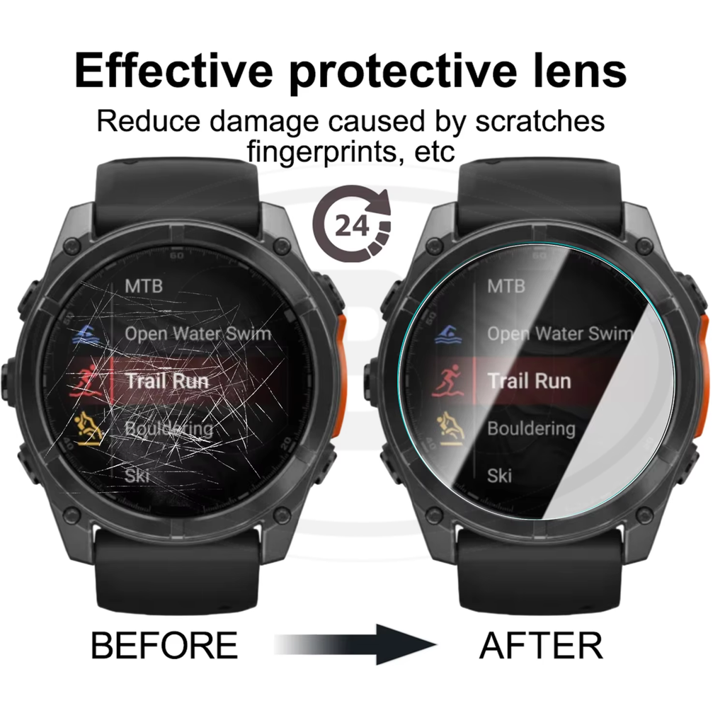 [2pcs] Garmin Tactix 8 47mm / Tactix 8 51mm / Tactix 8 51 Solar Screen Protector HD Tempered Glass