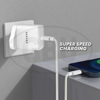 Compatible with SEEKEN Fast Charge Adapter 25W 45W UK Plug PD Compatible Charger  FREE Type-C to Type-C Cable (1M)