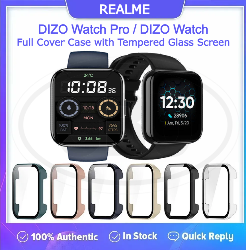 realme DIZO Watch Pro / DIZO Watch 2-in-1 Full Cover Case with Tempered Glass Protector Screen