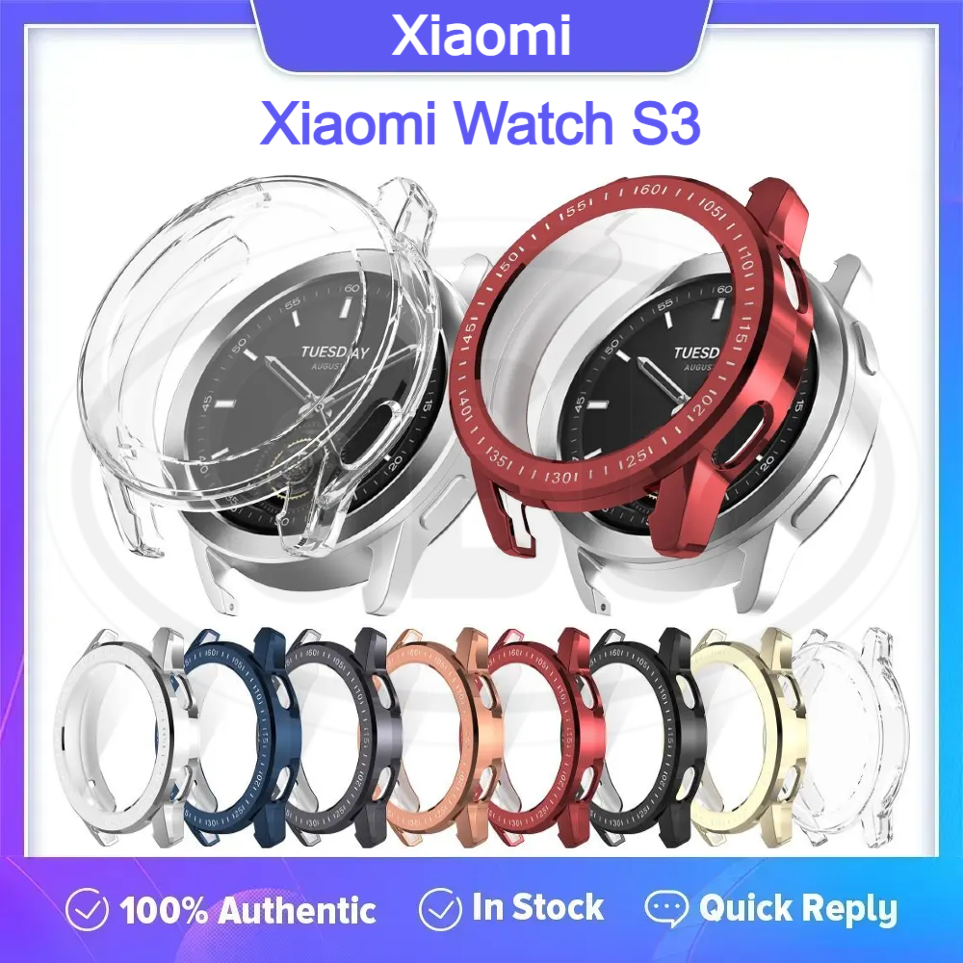 Xiaomi Watch S3 / Mi Watch S3 Full Cover Case with Tempered Glass Protector Screen - 2-in-1 TPU Cover