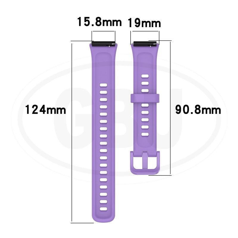 Huawei Band 7 / Huawei Band7 Smart Watch Soft Silicone Replacement Strap Band - Full Color Buckle