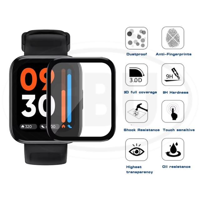 [2pcs] Realme Watch 3 / Realme Watch 3 Pro 3D Full Cover Screen Protector - Full Screen