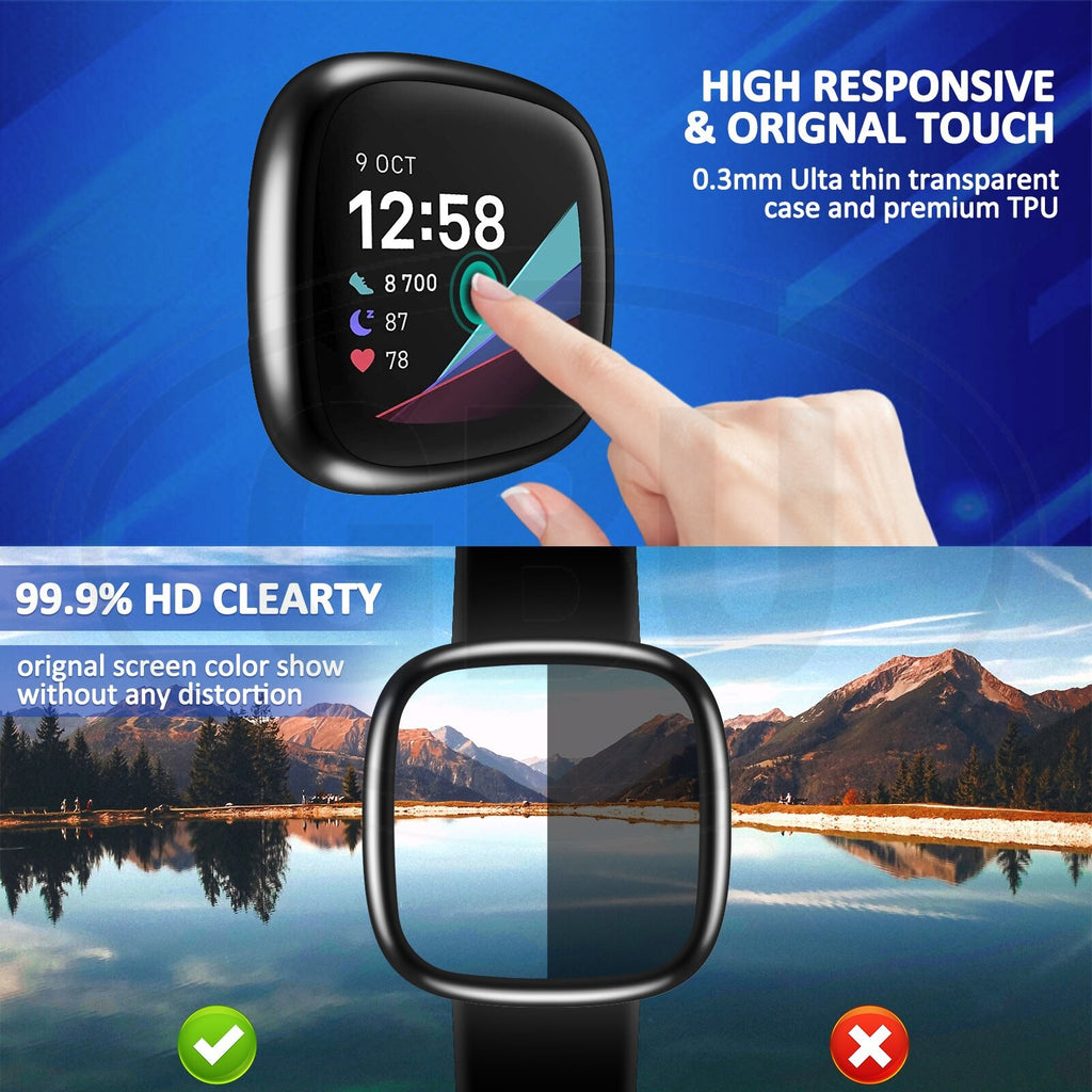 Fitbit Versa 4 / Sense 2 / Versa4 / Sense2 TPU Full Cover Protector Case