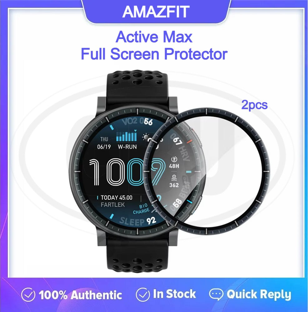 [2pcs] Amazfit Active Max 3D Full Cover Screen Protector - Full Screen