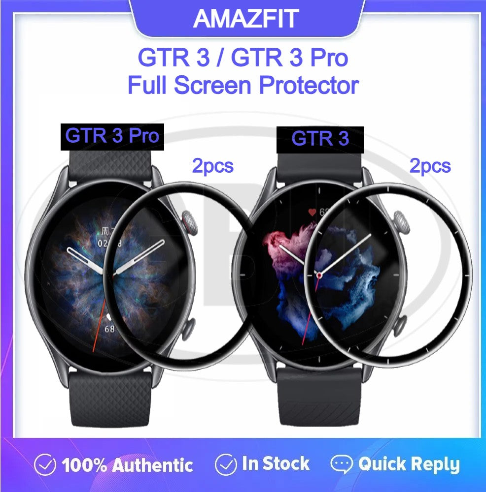 [2pcs] Amazfit GTR 3 / GTR 3 Pro / GTR3 / GTR3 Pro 3D Full Cover Screen Protector - Full Screen