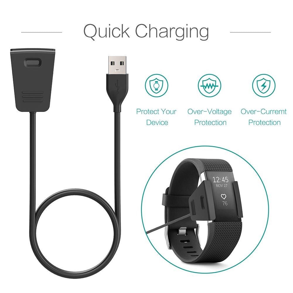 Fitbit Charge 2 Replacement USB Chargers Charging Dock Cables