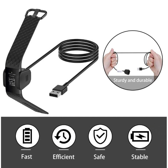 Fitbit Charge 3 Replacement USB Chargers Charging Dock Cables