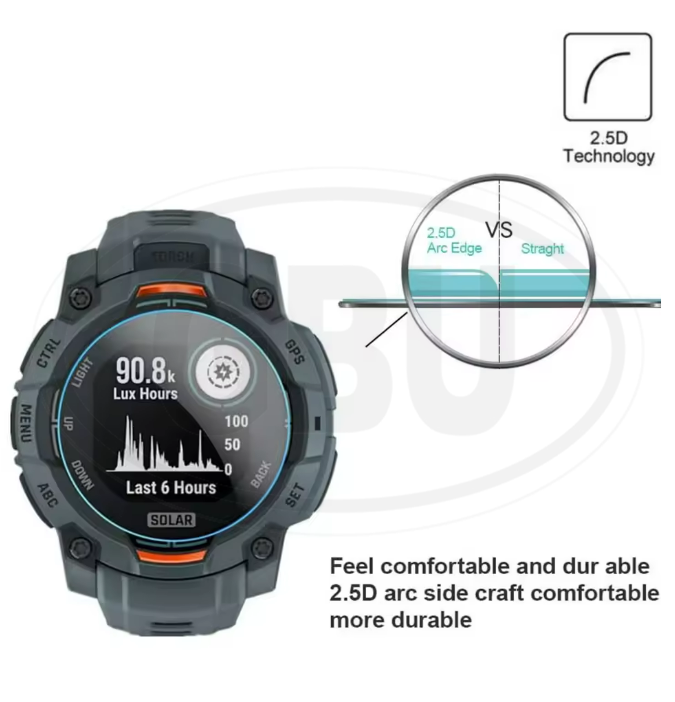 < 2pcs > Garmin Instinct 3 45mm / Instinct 3 50mm Screen Protector HD Tempered Glass