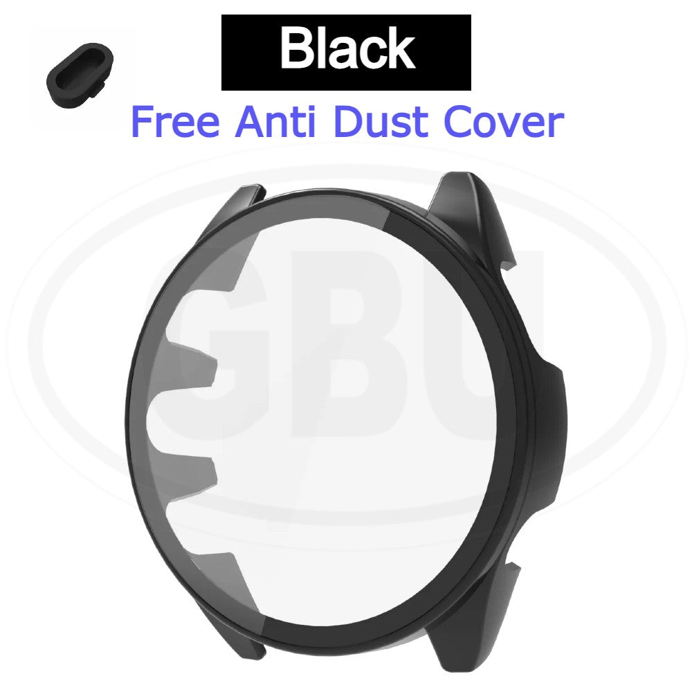 Garmin Forerunner 165 / Forerunner 165 Music Silicone and Full Cover Case with Tempered Glass Protector Screen