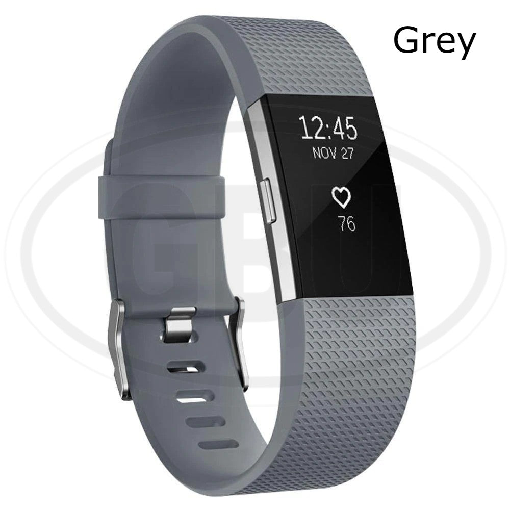 Fitbit Charge 2 Smart Watch Soft Silicone Replacement Band Strap