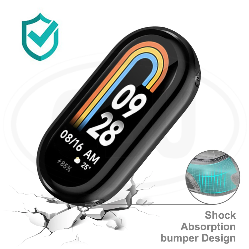 Compatible with Xiaomi Smart Band 8 / Mi Band 8 / Band 8 Sarung Full TPU Built-in Screen Protector Cover (NOT ORIGINAL)
