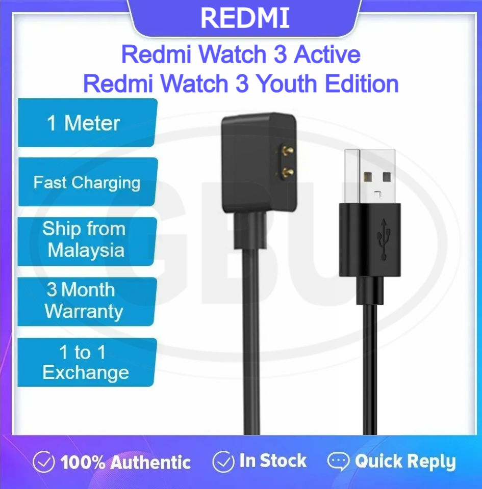 Compatible with Xiaomi Redmi Watch 3 Active / Redmi Watch 3 Lite USB Magnetic Charger Dock Cradle Charging Cable (NOT ORIGINAL) Smart