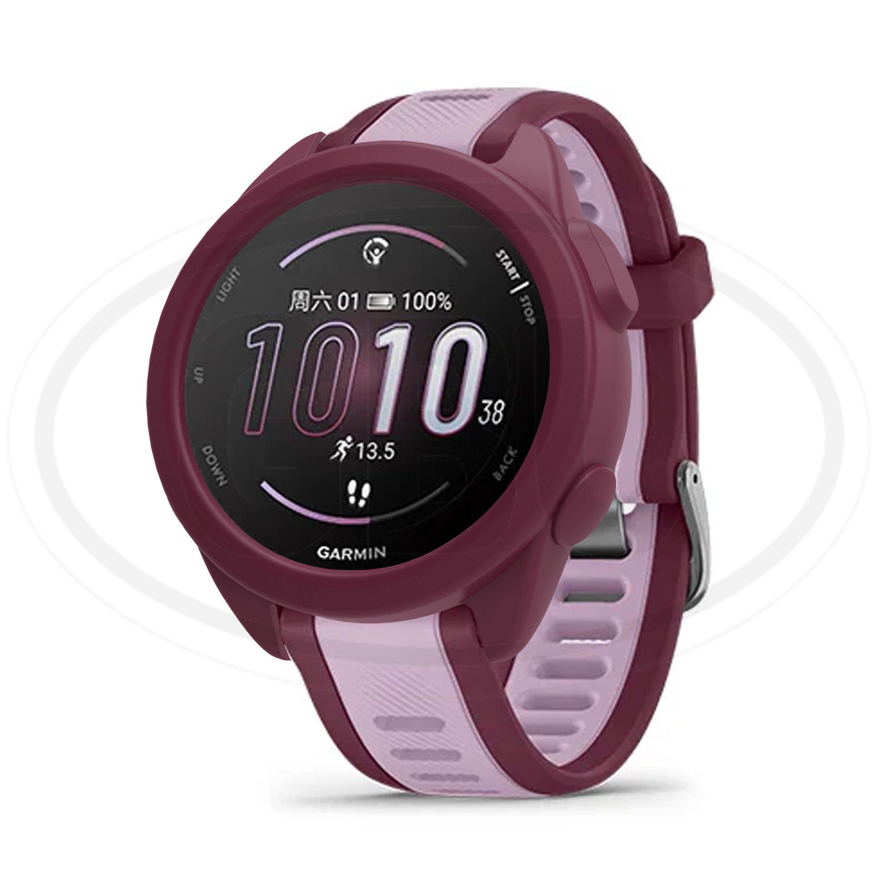 Garmin Forerunner 165 / Forerunner 165 Music Silicone and Full Cover Case with Tempered Glass Protector Screen