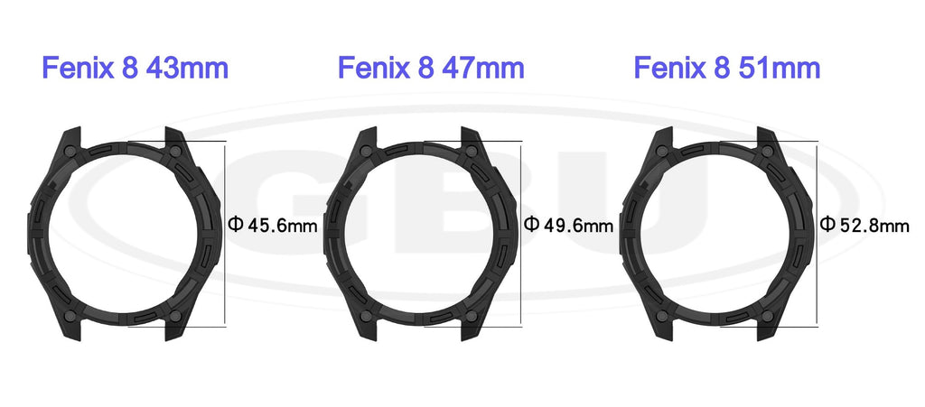 Garmin Fenix E / Fenix 8 Amoled / Fenix 8 Solar / Fenix 8 PU Half Cover Protector Case - No Screen  Anti Dust Cover