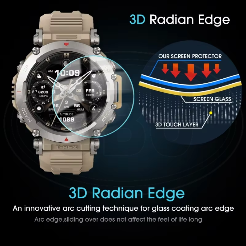 [2pcs] Amazfit T-Rex Ultra / Trex Ultra Watch Screen Protector HD Tempered Glass