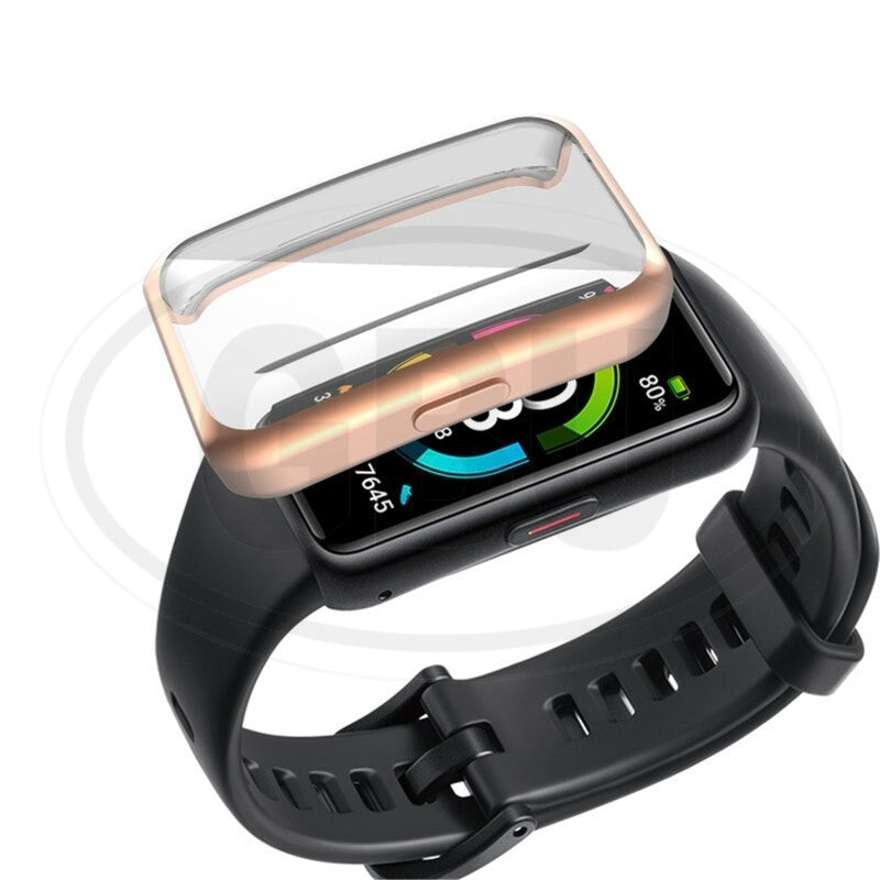 Compatible with Huawei Band 9 / Huawei Band 8 / Huawei Band 7 / Huawei Band 6 Sarung Full TPU Built-in Screen Protector Cover (NOT ORIGINAL)