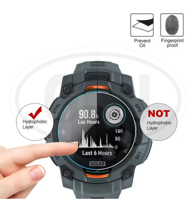 < 2pcs > Garmin Instinct 3 45mm / Instinct 3 50mm Screen Protector HD Tempered Glass