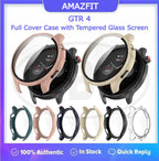 Amazfit GTR 4 / GTR4 2-in-1 Full Cover Case with Tempered Glass Protector Screen