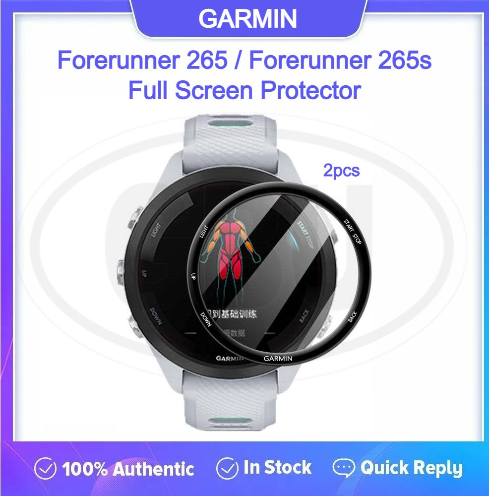 [2pcs] Garmin Forerunner 265 / Forerunner 265s / FR265 / FR265s 3D Full Cover Screen Protector - Full Screen