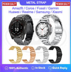 Stainless Steel SUS304 Band Metal Watch Strap for model Amazfit / Coros / Fossil / Garmin / Huawei / Realme / Samsung