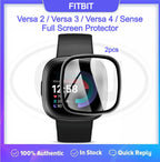 [2pcs] Fitbit Versa 4 / Versa 3 / Versa 2 / Sense 2 / Sense 3D Full Cover Screen Protector - Full Screen