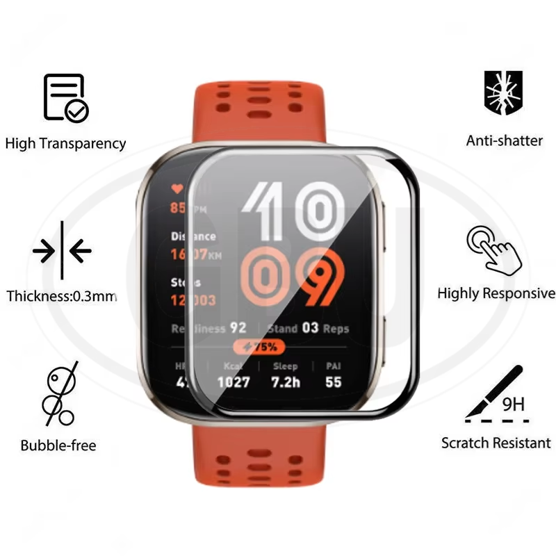 < 2pcs > Amazfit Bip 6 3D Full Cover Screen Protector - Full Screen