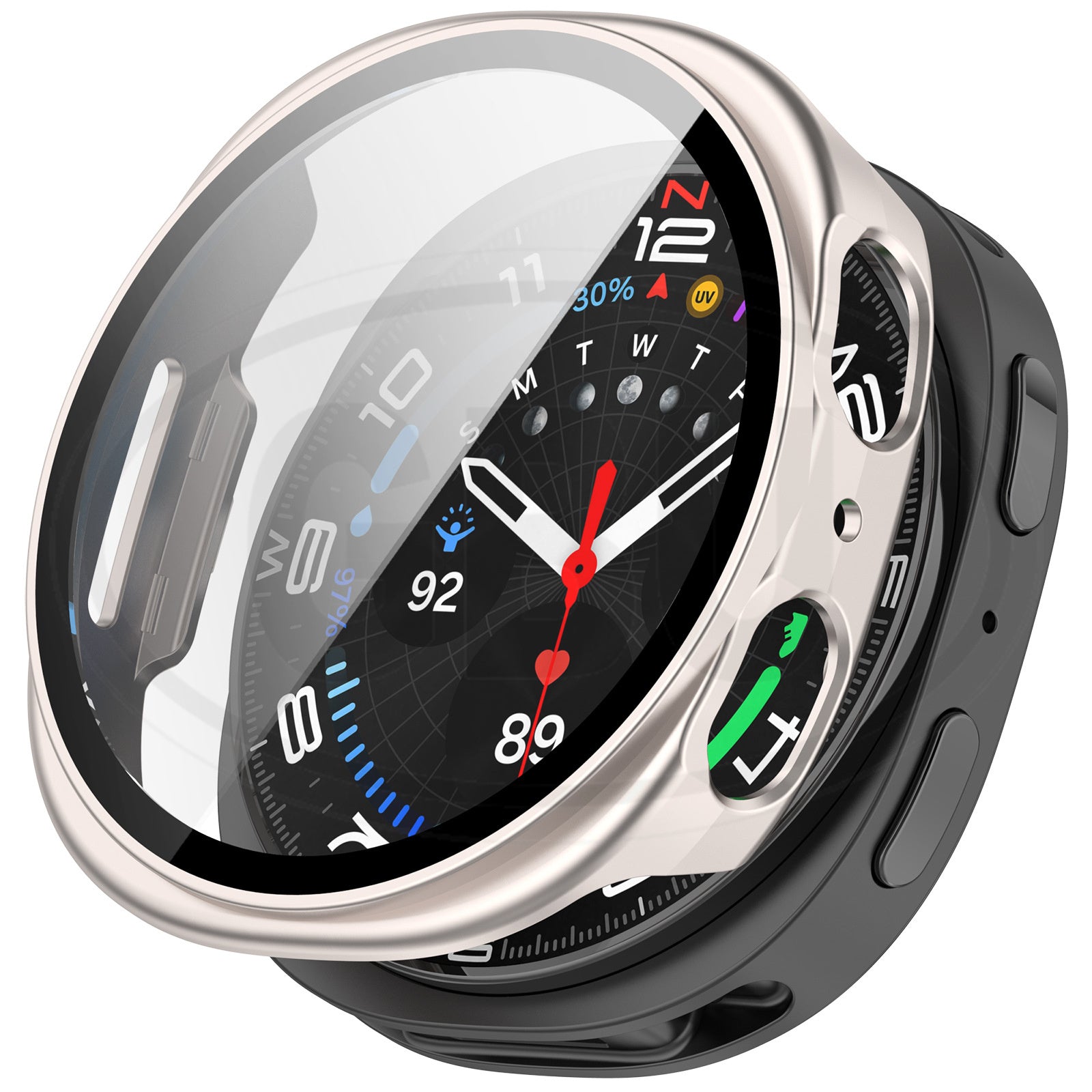 Samsung Galaxy Watch 9 44mm / Watch 9 40mm / Watch 8 44mm / Watch 8 40mm Sarung Full Built-in Tempered Glass Cover