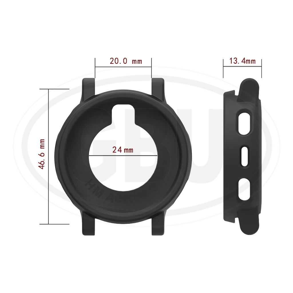 Amazfit Active 3 Premium Sarung Full Built-in Tempered Glass Cover / Sarung Half Silikon - No Screen