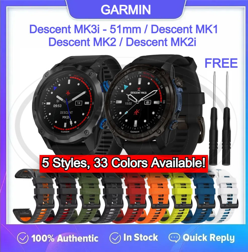 Garmin Descent MK3i - 51mm / Descent MK2 / Descent MK2i / Descent MK1 QuickFit Tali Watch Strap - 26mm
