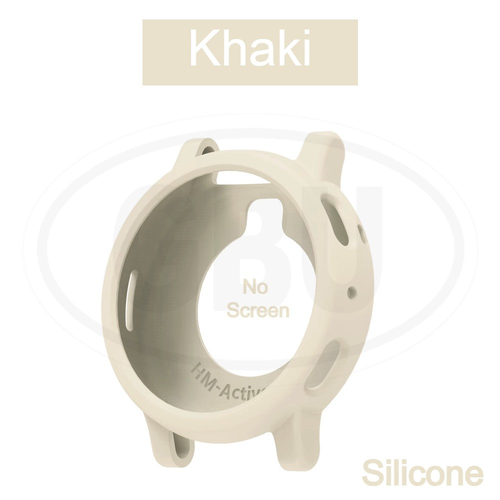 Amazfit Active Max Sarung Full Built-in Tempered Glass / Sarung Half Silikon - No Screen