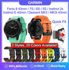 Garmin Descent Mk3i 43mm / Instinct E 40mm / Fenix 8 43mm / 7S 7S Pro / 6S Plus 6S 6S Pro / 5S QuickFit Watch Strap Band - 20mm