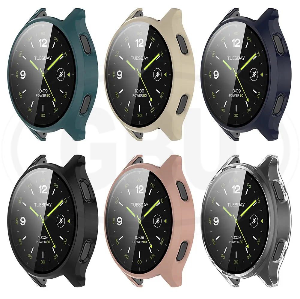 Xiaomi Watch 2 / Mi Watch 2 Full Cover Case with Tempered Glass Protector Screen - 2-in-1 TPU Cover
