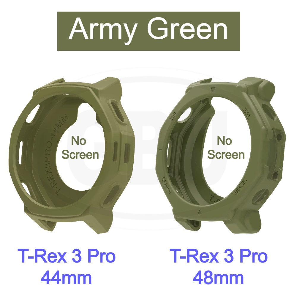 Amazfit T-Rex 3 Pro 44mm / T-Rex 3 Pro 48mm Sarung Full Built-in Tempered Glass / Sarung Half Silikon - No Screen