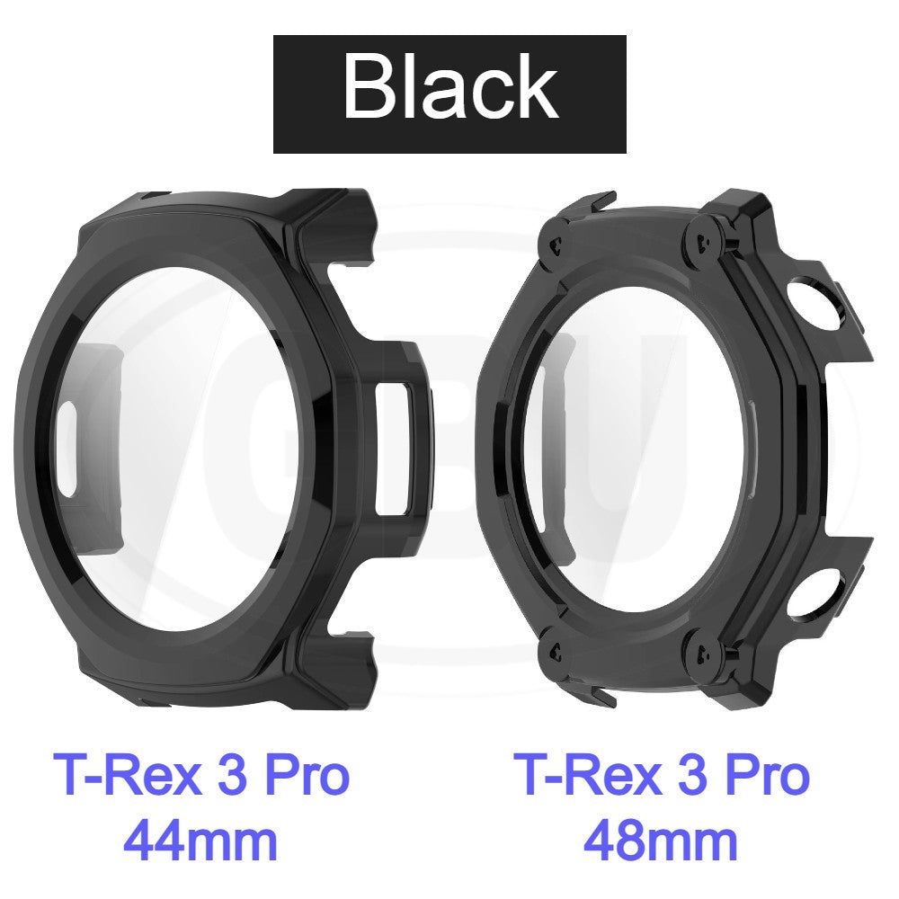 Amazfit T-Rex 3 Pro 44mm / T-Rex 3 Pro 48mm Sarung Full Built-in Tempered Glass / Sarung Half Silikon - No Screen
