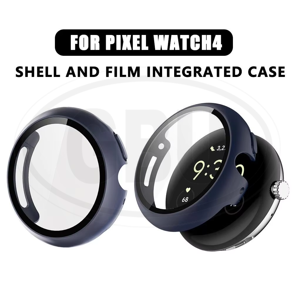 Google Pixel Watch 4 45mm / Google Pixel Watch 4 41mm Sarung Full Built-in Tempered Glass Cover