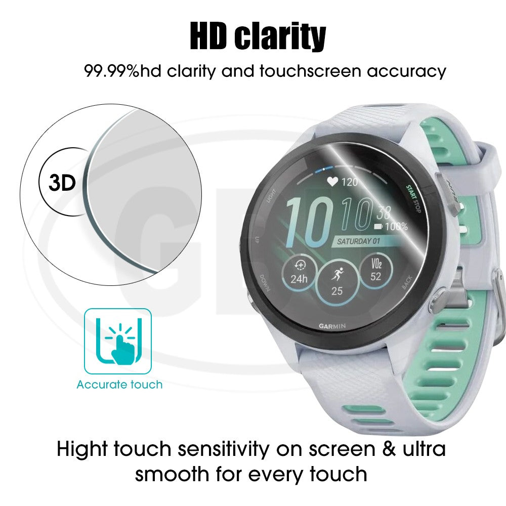 [2pcs] Garmin Forerunner 265 / Forerunner 265s / FR265 / FR265s 3D Full Cover Screen Protector - Full Screen